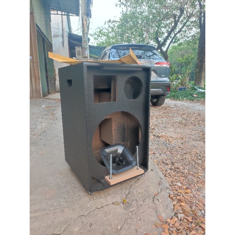 vỏ thùng loa kéo bass 40 sài mạch 15x35 loa trung 14 kèm theo họng treble