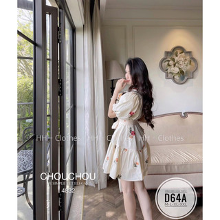 🌈 ĐẦM XOÈ HOA CỔ V  BIGSIZE🌈