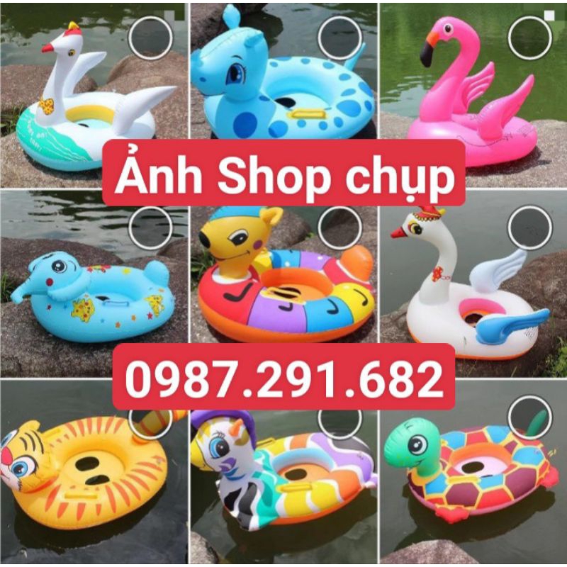 Sỉ phao bơi sỏ chân hình con vật có tay cầm 2 bên cho bé cầm nắm