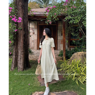 Váy đầm maxi polo nữ cổ đức, dáng chữ a, kèm váy lót 2 dây có ảnh thật