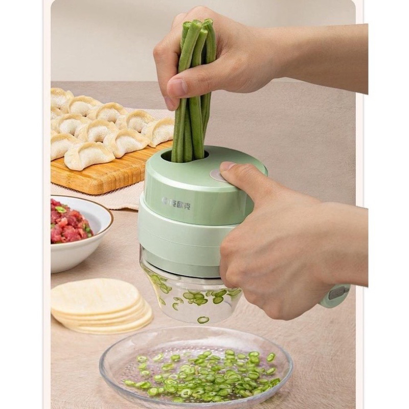 Máy Xay Cắt Lát Tỏi Ớt Rau Củ Thực Phẩm Đa Năng Mini Cầm Tay Thái Lát , Máy Thái Rau Củ