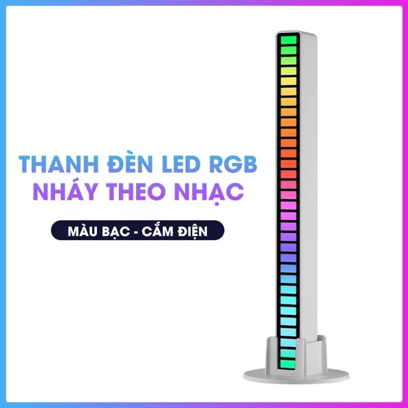 Thanh Đèn Led RGB Nháy Theo Nhạc Cảm Biến Âm Thanh 16 Triệu Màu, Điều