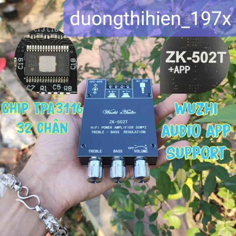 Mạch khuếch đại âm thanh Wuzhi ZK-502T / ZK-502MT hifi 50Wx2 chất lượng cao bluetooth 5.0