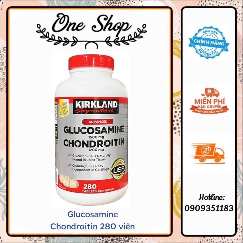 Mẫu mới - Viên uống Glucosamine Chondroitin Kirkland 280 viên của Mỹ