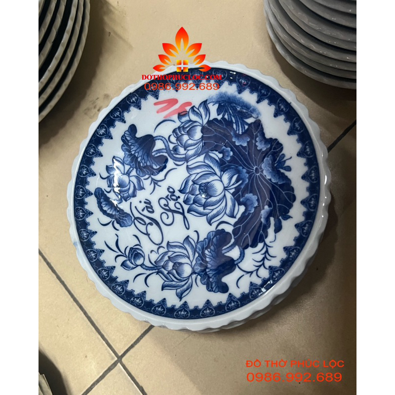 Đĩa thờ men lam 18-20-22-24