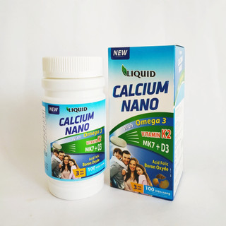 Viên Uống Bổ Sung Canxi  Liquid Calcium +D3 - Bổ Sung Canxi Nano Và D3 Cho Mọi Đối Tượng Không Nóng, Táo Bón Lọ 100 Viên