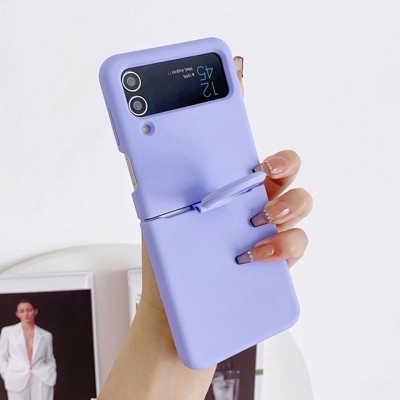 Ốp Z Flip 4 - Z Flip 3 - Z Flip3 - FLIP4 5G viền silicon màu pastel ngọt ngào kèm ring cầm tay dễ thương