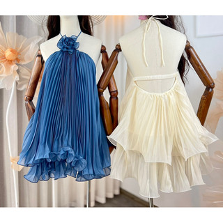 Set váy hoa yếm dập ly