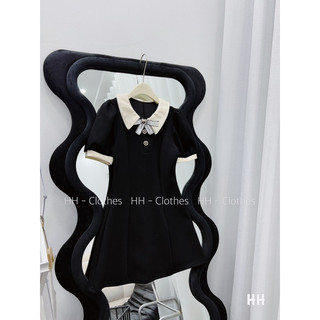 Váy phối cổ kèm tag nơ