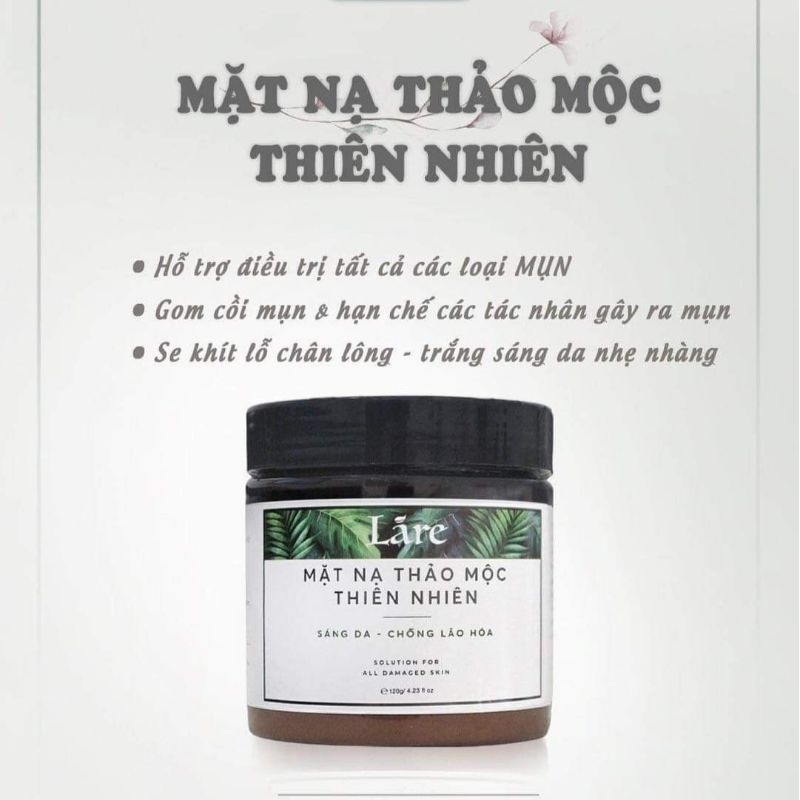 Mặt Nạ Thảo Mộc Thiên Nhiên Thanh Dược Láre Full Size 120g