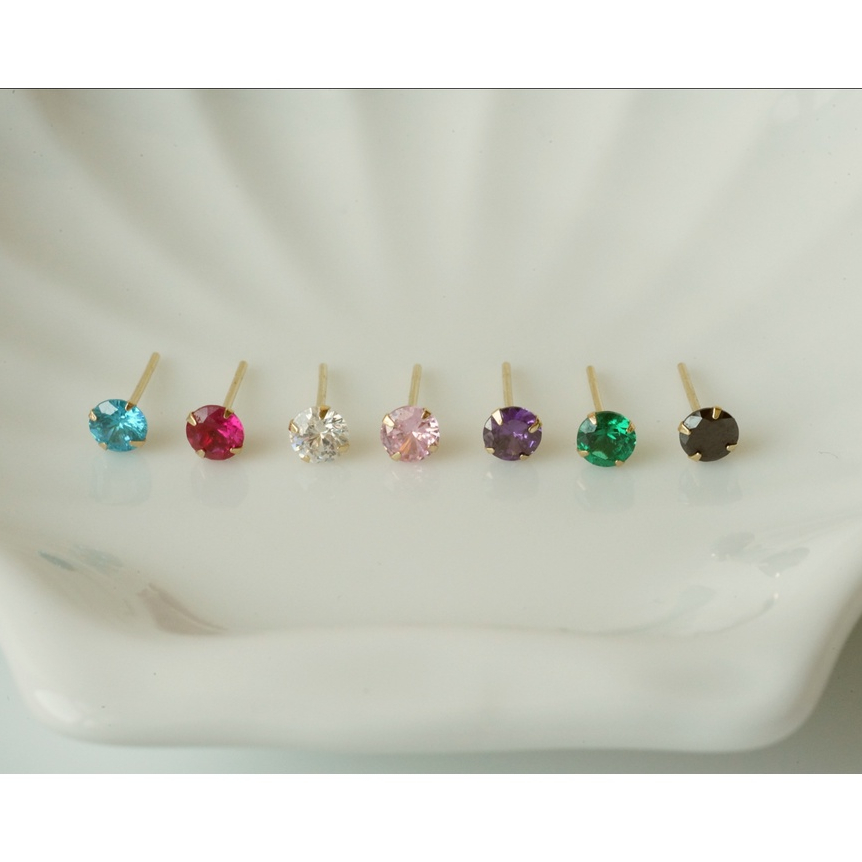 Bông tai nụ Hàn Quốc Vàng14K đính đá CZ cao cấp_Enuf Jewelry (Giá 1 chiếc)