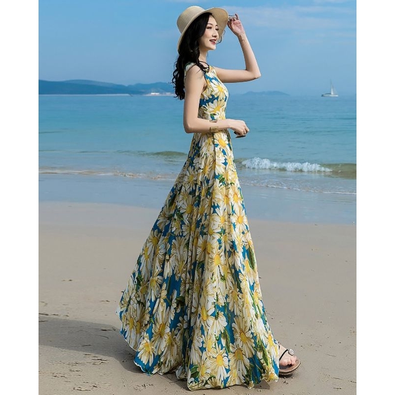 ĐẦM MAXI XÒE HOA SÁT NÁCH 2099