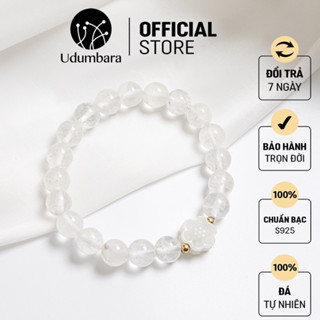 Vòng tay lắc tay đá thạch anh trắng, charm ngọc hòa điền may mắn phong thủy Udum quà tặng ý nghĩa