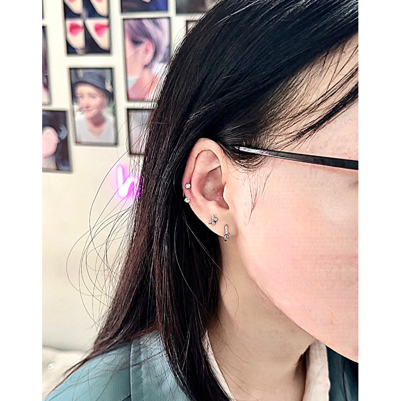 Khuyên chữ U đá trấu siêu sáng đeo được cho môi , tai , septum