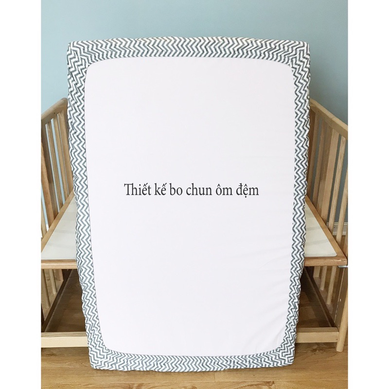 Ga chun poly bọc đệm cũi cho bé thoáng mát nhiều hoạ tiết cotton poly đủ kích thước
