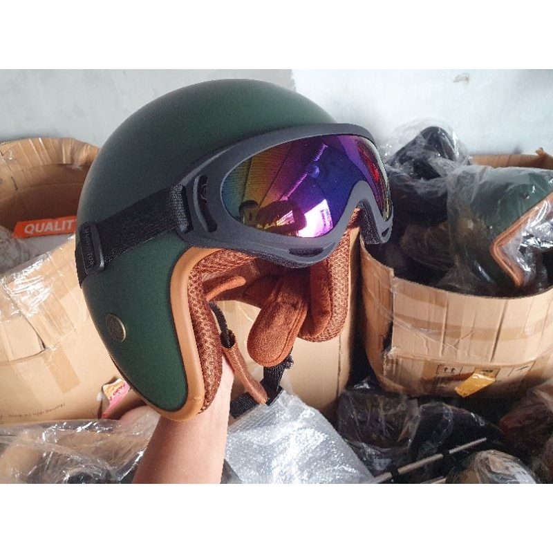 Kính uv 400 7 màu  đeo mũ bảo hiểm 1/2 3/4 phượt chống nắng