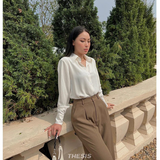Áo sơ mi lụa tay dài thesis - áo lụa tơ mát