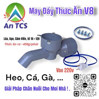 Máy đẩy thức ăn v8 sử dụng điện 220vac