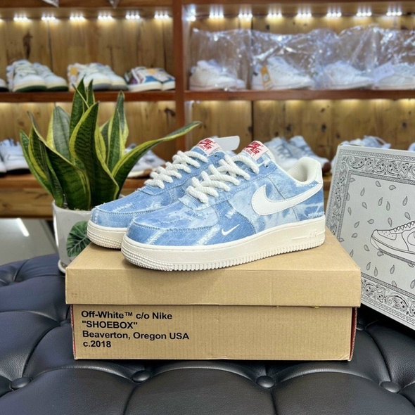Giày AF1 "Denim Tiedye" Vải Bò, AF1 Dây Thừng Nam Nữ Bản Đặc Biệt Hàng Cao Cấp