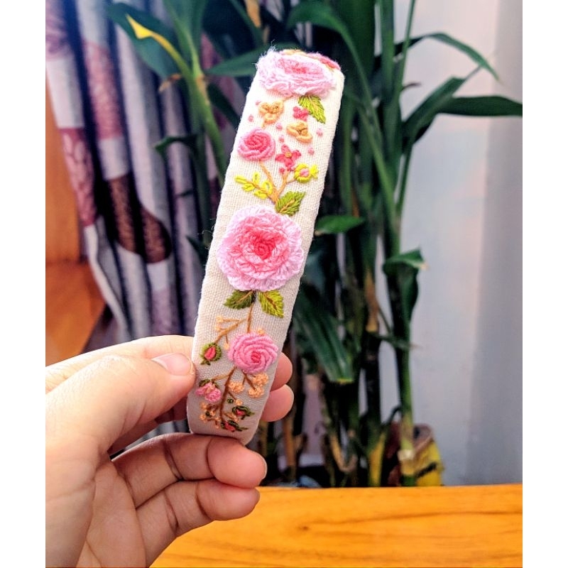 Băng đô bờm tóc, cài tóc thêu tay mặc áo dài 2,5cm