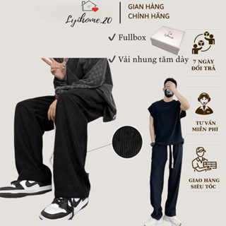 Quần ống rộng nhung tăm nam nữ form rộng dài chất dày dặn thoải mái LYIHOME.20