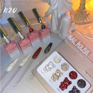 Sơn gel nhũ flash vendeeni set 4 chai tặng kèm bảng màu