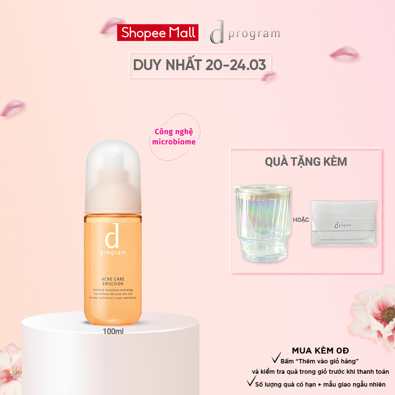 Sữa dưỡng cho da mụn nhạy cảm Dprogram Microbiome Acne Care Emulsion 100ml