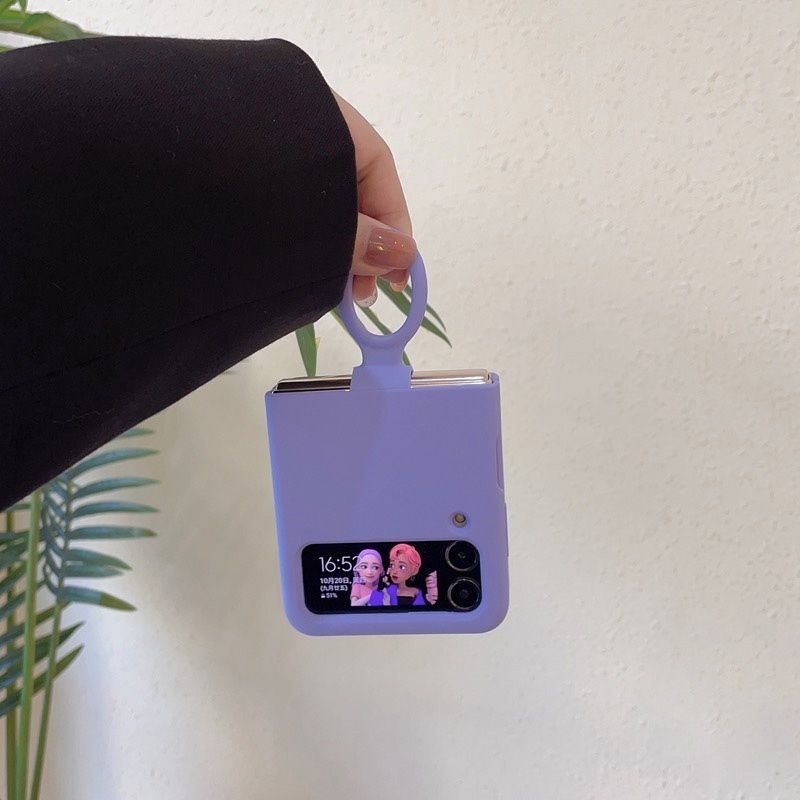 Ốp Z Flip 4 - Z Flip 3 - Z Flip3 - FLIP4 5G viền silicon màu pastel ngọt ngào kèm ring cầm tay dễ thương