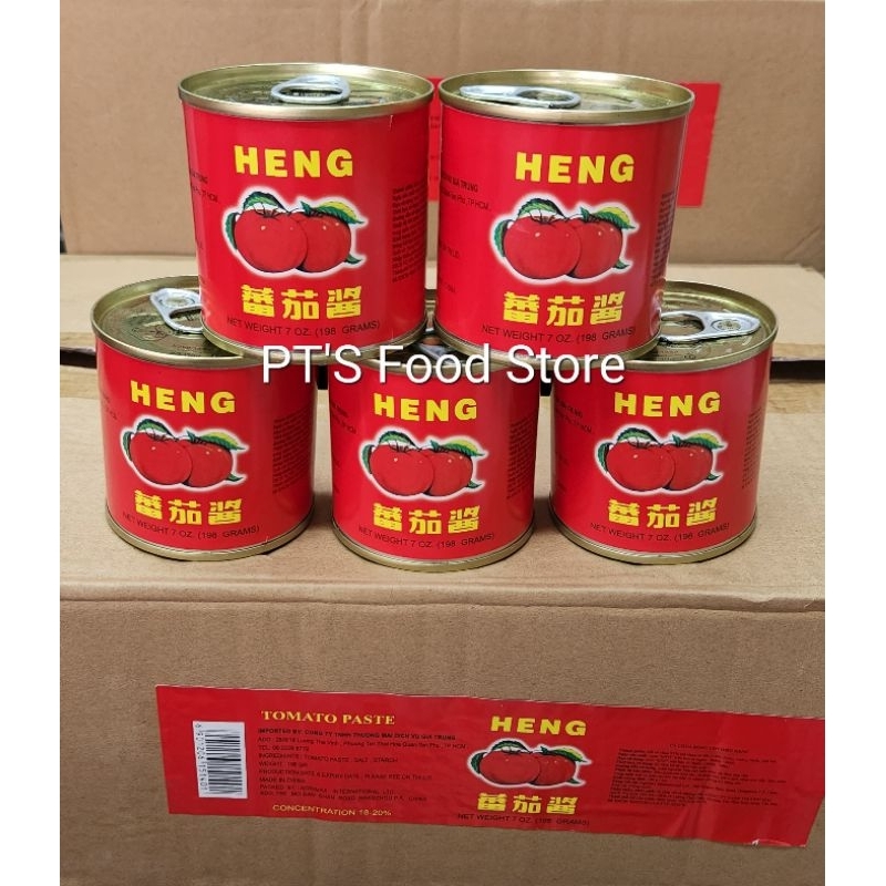 Cà Chua cô đặc đóng hộp HENG (95% cà) lon 198gr 🍅Tomato paste làm Mỳ Ý (Spaghetty), pizza, lagu, bò kho, kho cá