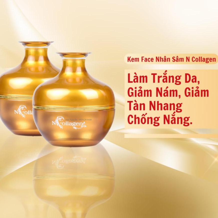 Kem face nhân sâm dưỡng trắng giảm nám tàn nhang Ncollagen Hân Nguyễn 25gR Tặng sét tẩy da chết làm sạch