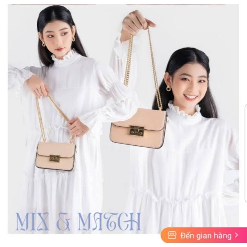 Túi nữ đeo chéo da mềm nắp gập khóa vàng _YUUMY Seasand YN109