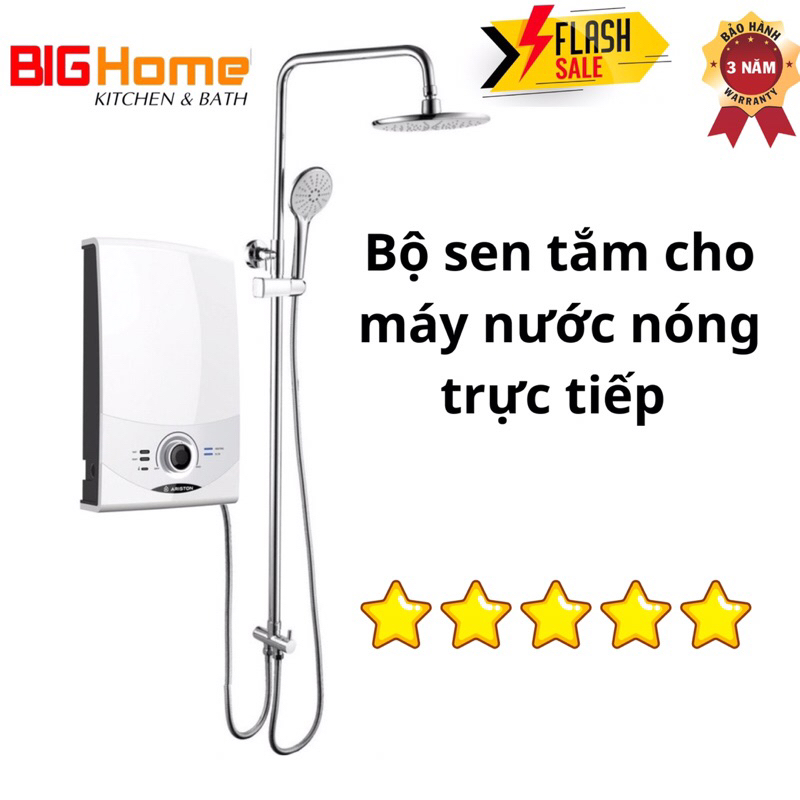 Bộ sen cây gắn máy nước nóng trực tiếp đồng mạ crom ,loại sen cây tắm chuyên dụng có dây gắn cho máy nước nóng trực tiếp
