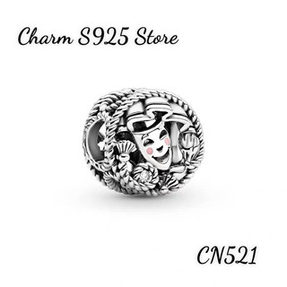 Charm pan ale hoạ tiết mặt cười khóc bạc s925 thuần khiết hàng cao cấp