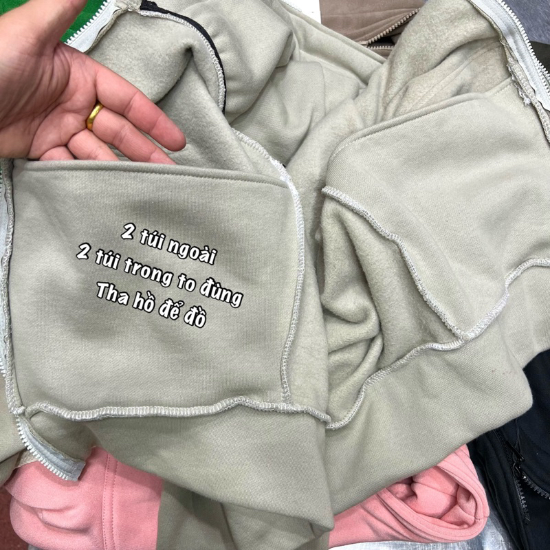 AK07_Áo Khoác Nữ Dáng Lửng Khoá Kéo Cao_Chất Nỉ Thun Cao Cấp_Bo Tay Xỏ Ngón Chống Nắng Tiện Lợi