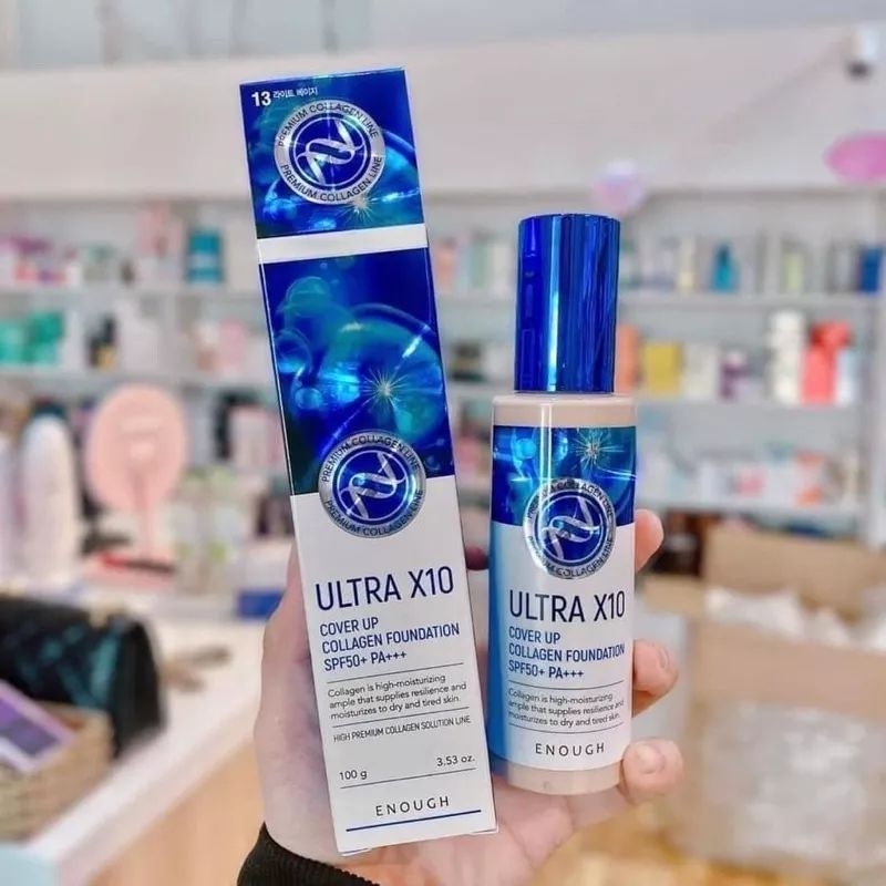 Kem nền Collagen Ultra X10 Cover Up Enough 100ml