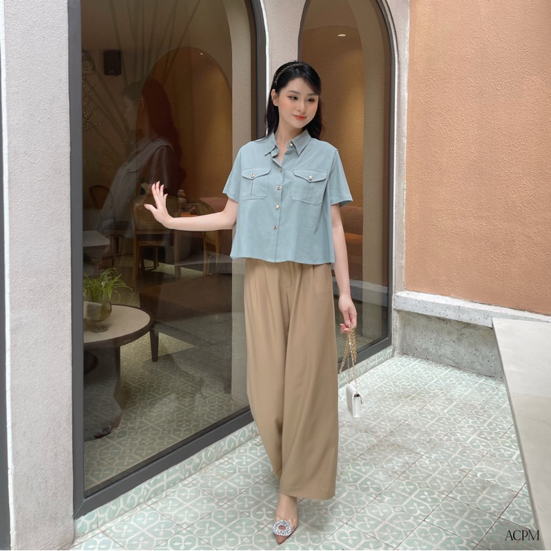 Meriah Shirt / Áo sơ mi vải linen dáng ngắn