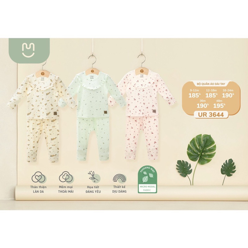 Bộ Ualarogo dài tay Modal cho bé