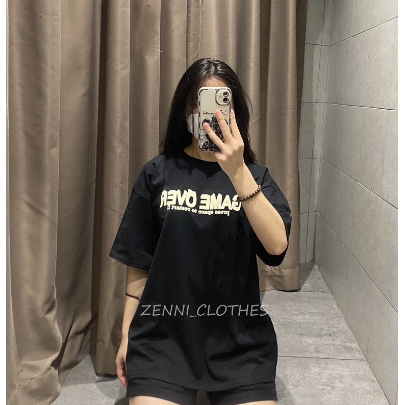Áo Thun Tay Lỡ Form Rộng Unisex , Chất Cotton Khô - T shirt GAME OVER
