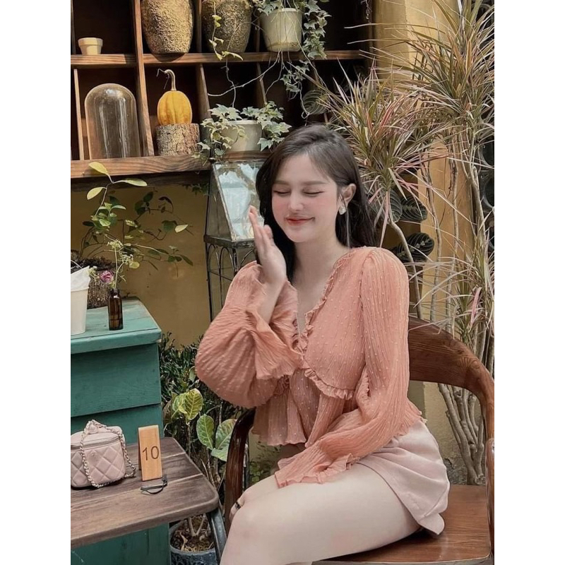 Áo ren bi bánh bèo 3 màu Amineyshop
