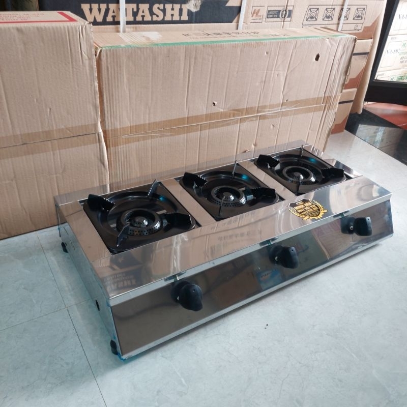Bếp gas 3 lò loại ngắn nhất chuyên nấu mỳ cay hoặc những nồi nhỏ siêu tiện lợi giá tốt 《 New 》