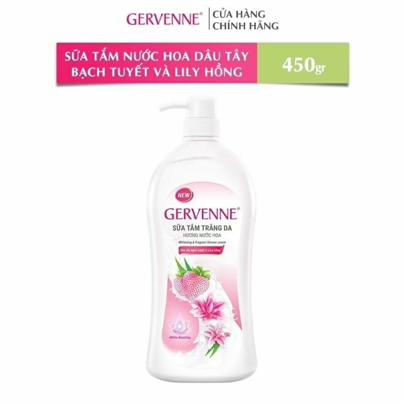 Gervenne Sữa tắm trắng da hương nước hoa pinberry & lily hồng 450g