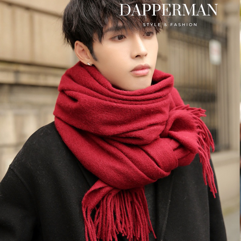 Khăn len Cashmere giữ ấm unisex màu trơn cực mịn, khăn quàng cổ ấm áp đi Đà Lạt, Sapa