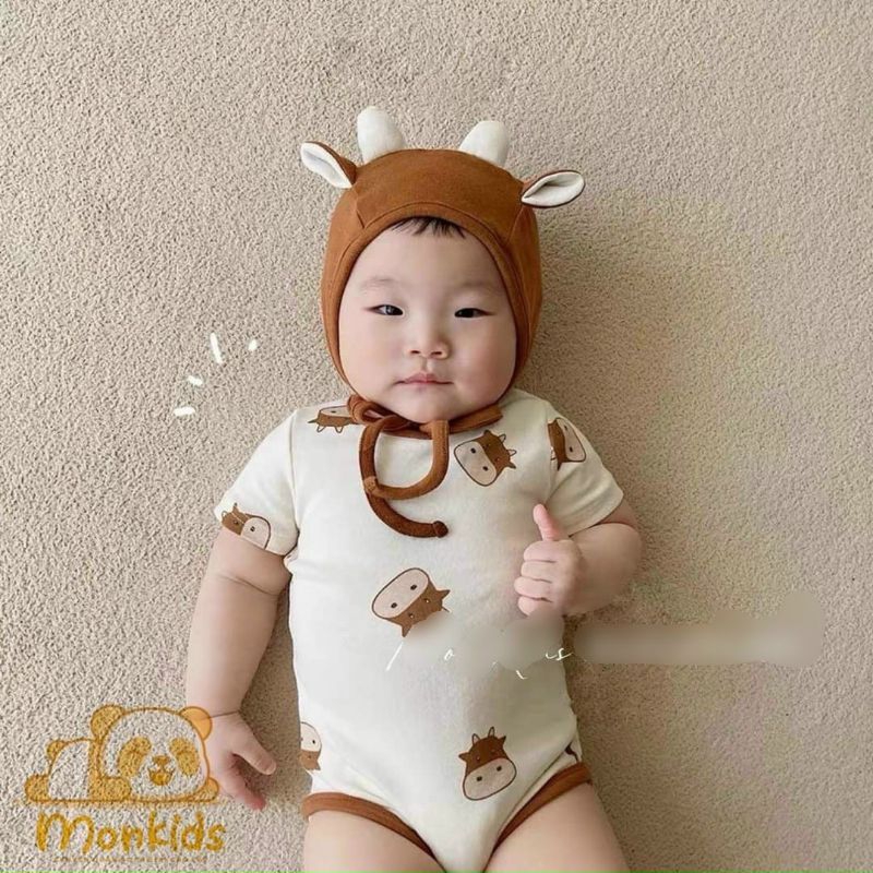 Bộ Body hình thú- Body Chíp cho bé từ 4-12kg chất cotton mềm mịn co dãn thấm hút mồ hôi tốt
