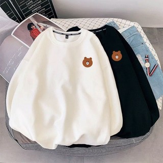 Áo sweater 13 màu- nam nữ- unisex in gấu brown- chất liệu nỉ