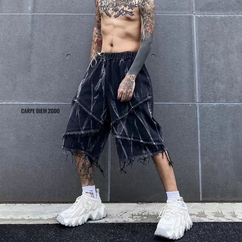 Dark Smoke Shorts - Quần short nam không gấu màu đen khói