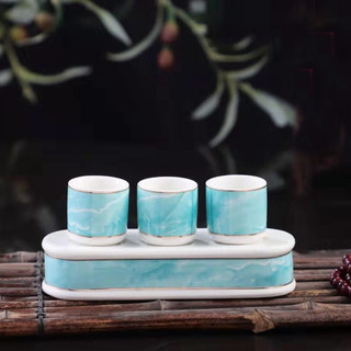 CHUNG BỘ 3 LY THỜ CÚNG 247 XANH CAO 7.5CM