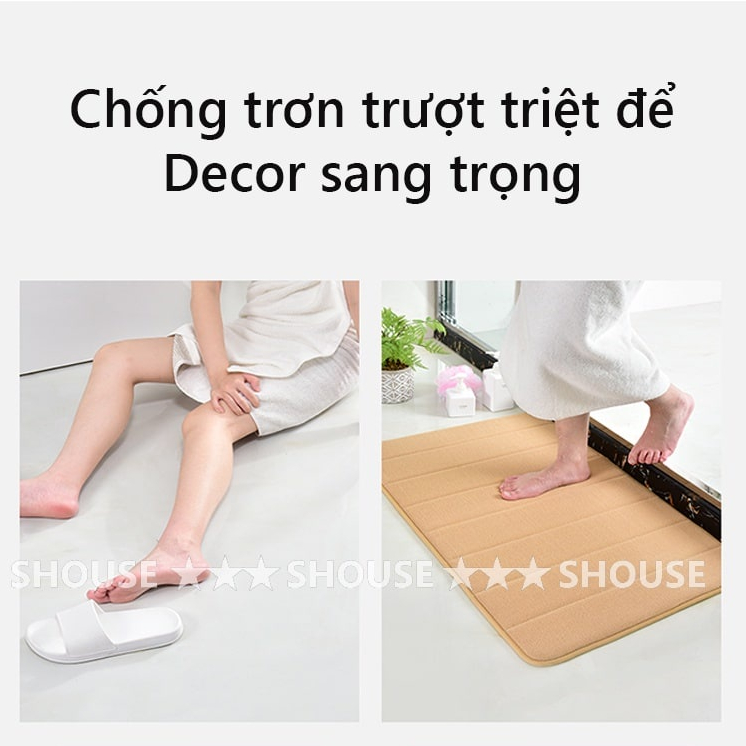 Thảm lau chân Shouse KR02 SHOUSE thấm hút nước đế chống trơn trượt phòng tắm sang trọng hiện đại