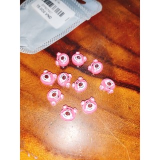 set 10 charm gấu dâu nhỏ