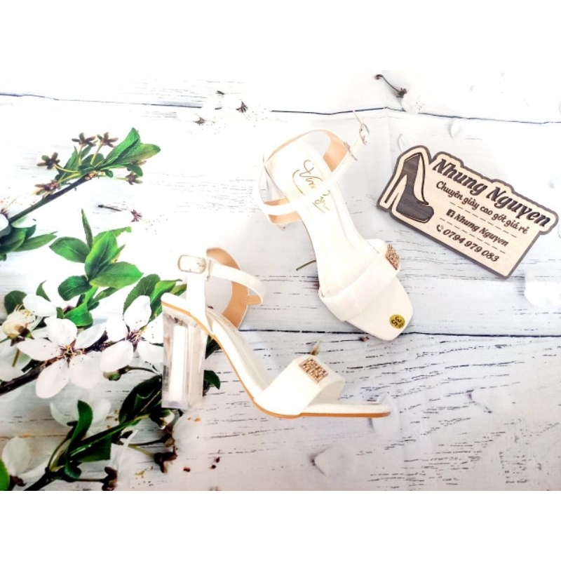Sandals gót trắng , gót sơn trong 9 phân