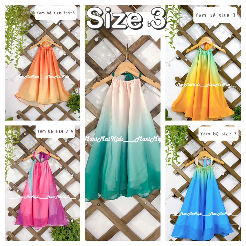 Yếm suông bé gái màu loang